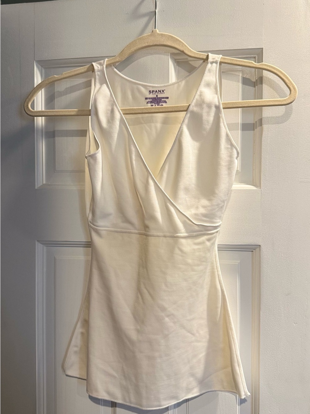 Spanx Ivory Wrap-Front Tank Top size SMALL